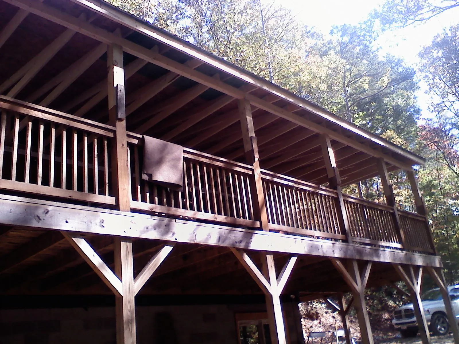 Timber framing under a new elevated porch and deck — Roof Leak Repair in Manns Choice by Roofing Brothers